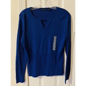 Strazzi Keyhole Cut Out Knit Career Sweater Wrap Style Womens Size Large New